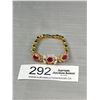 Image 1 : Lovely Gold Plated w/ 3 Ruby Stones Bracelet