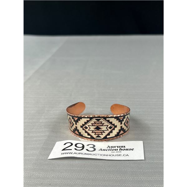 Art Deco Design Copper Open Cuff Bangle
