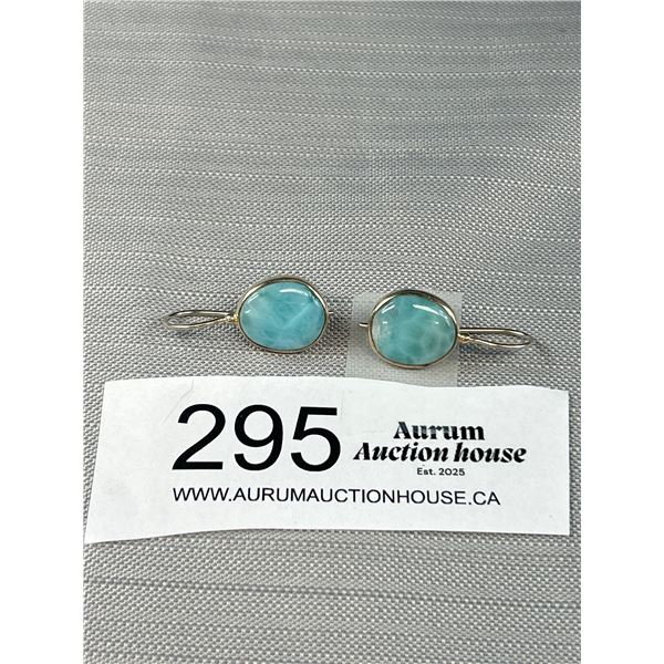 Pair of 925 Sterling Silver Turqouise Stone Earrings