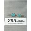 Image 1 : Pair of 925 Sterling Silver Turqouise Stone Earrings