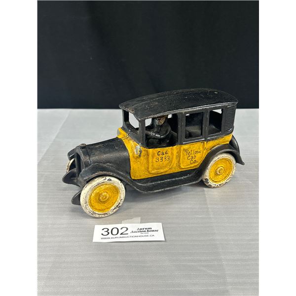 Vintage Cast Iron Yellow Cab Taxi