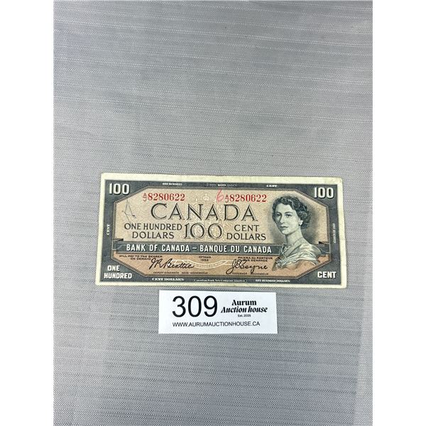 1954 Bank of Canada $100 Banknote