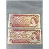 Image 2 : Lot of 4 Old Bank of Canada $2 Notes, 1954 and Newer