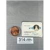 Image 1 : Sterling Silver Franklin Mint Coin + 1 Oz Copper Mint Coin