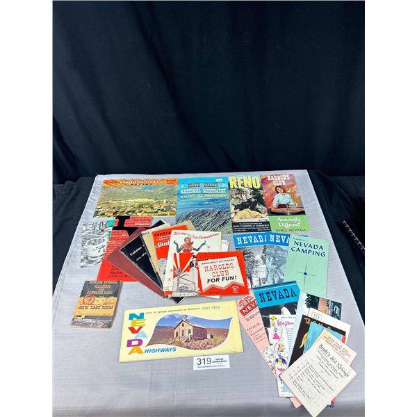 Lot of US Mostly Nevada Tourist Pamphlets