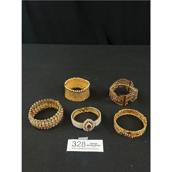 5 Great Gold Tone Hangles All Hinged