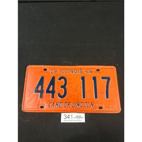 1969 Illinois Land of Linclon License Plate