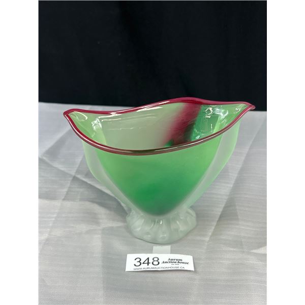 Beautiful Vintage Glass Vase Marked Australia, Spinifex Glass