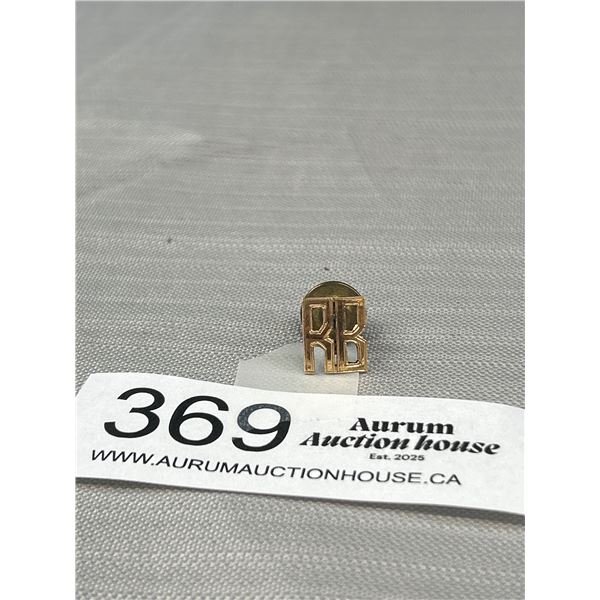 Vintage 10K Initial Lapel Pin