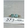 Image 2 : Gold Vermeil 925 Sterling Silver w/ Faceted Blue Stone Pair of Earrings