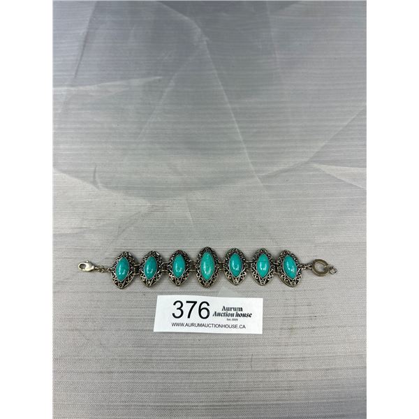 Vintage Silver Tone Turqouise Color Bracelet