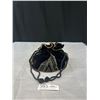 Image 1 : Black Velour Drawstring Purse w/ Colourful Bead Design