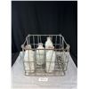 Image 1 : Antique Frasea Farms Milk Crate w/ Bottles
