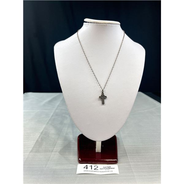 Antique Sterling 925 Celtic Cross and Chain