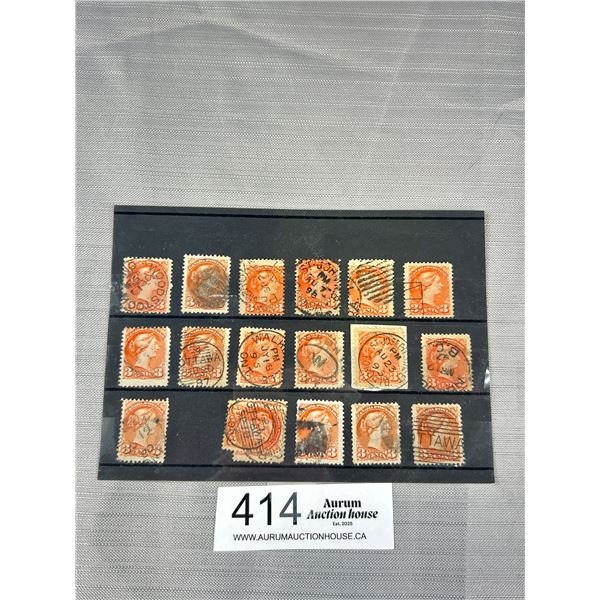 Canada Small Queen Victoria 1 Cent Yellow 1870-1893 Etc