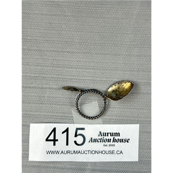 Rare 800 Silver Spoon Ring 1930s-40s