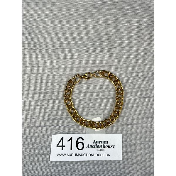 Heavy Vintage Gold Plated Large Link Bracelet