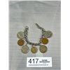 Image 1 : Vintage Real Coins Bracelet Approx 6" L