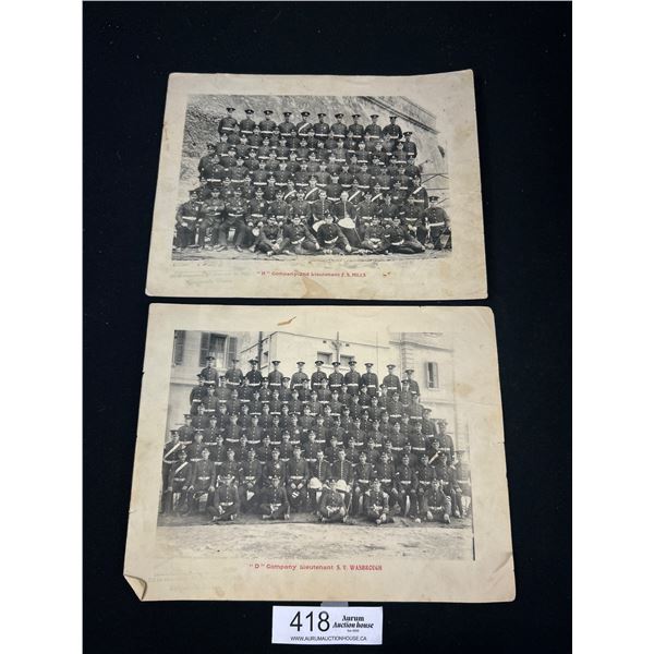 2 Vintage Military Double Sided 8" x 11" Pictures, E,D,G and F Company