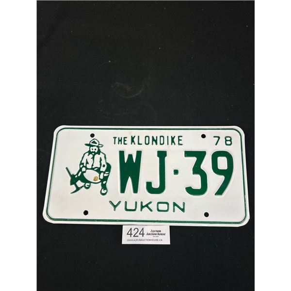 Mint Condition 1978 Yukon License Plate