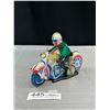 Image 1 : Wind Up Motorcycle and Rider Tin Toy