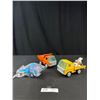 Image 1 : Set of 3 Diecast Construction Style Trucks, Blue Pickup, Yellow Tow Truck etc