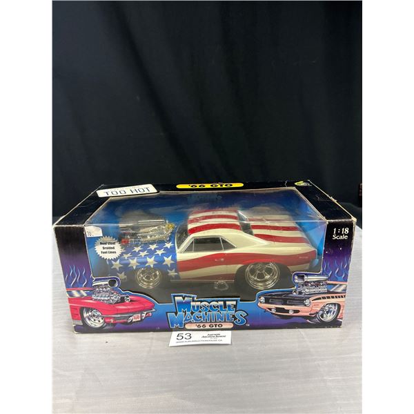 1/18th Scale Muscle Machines '66 GTO Diecast Car in Original Box
