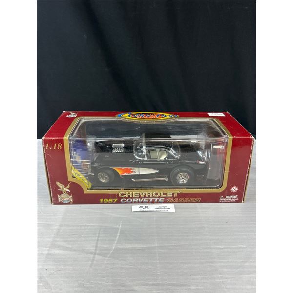 1/18th Scale 1957 Chevrolet Corvette Gasser Diecast Car in Original Box