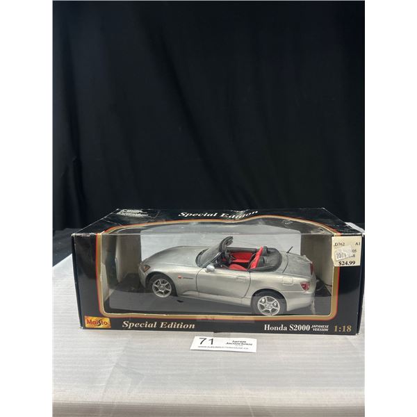 1/18th Scale Honda S2000 Japanese Version Diecast Car in Original Box