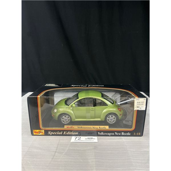 1/18th Scale Volkswagen New Beetle Diecast Car in Original Box