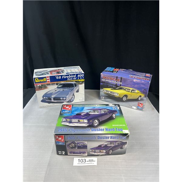 Lot of 3 Model Cars, 1975 Duster Hard Top, 1971 Dodge Charger R/T,68 Firebird 400 Ram Air
