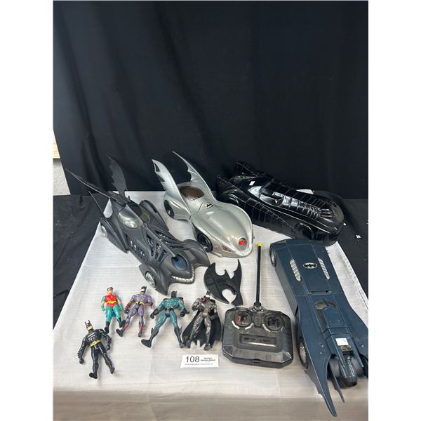 Lot of Batman Vehicles, Remote Control and Action Figures