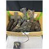 Image 2 : 3 Boxes of O Scale Train Tracks + Locomotive and Other Cars