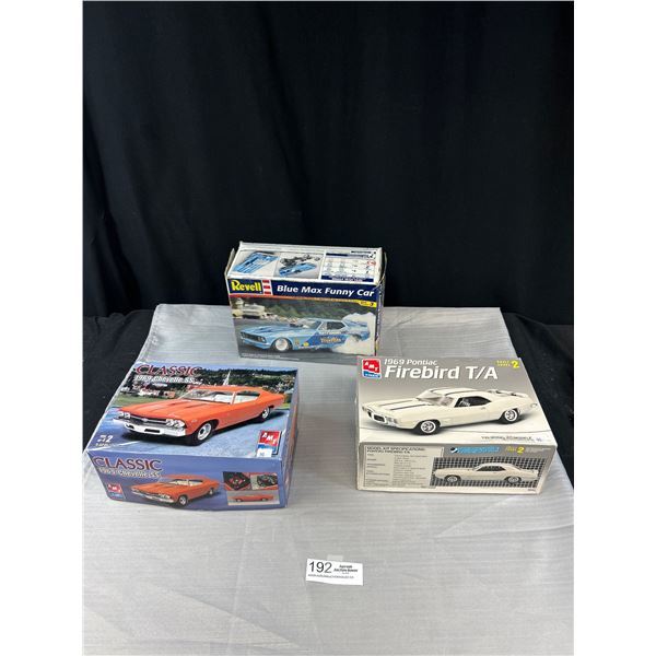 Lot of 3 Vintage Model Kits, Open But Complete Blue Max 69 Chevelle 69 Pontiac