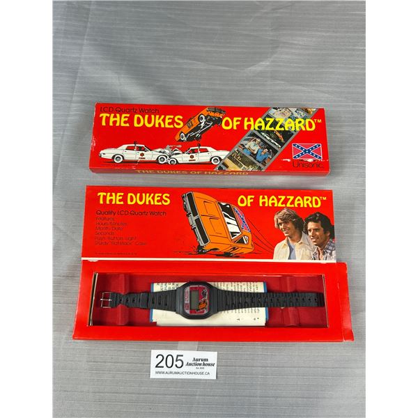 1981 New Old Stock The Dukes of Hazard LCD Quartz Watch in Orignal Box w/ Papers