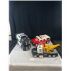 Image 1 : Lot of 4 Large Plastic Emergency Vehicles, Tonka Hummer Ambulance, Police Cars, etc