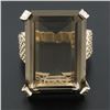 Image 6 : Vintage 12K Gold Large Octagonal Cut Smoky Quartz Solitaire Cocktail Ring