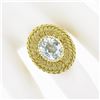 Image 3 : Vintage 18K Gold Oval Aquamarine Solitaire Braided Hand Wire Work Cocktail Ring