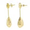 Image 4 : Elegant 14K Yellow Gold Faceted Puffed Polished Teardrop Drop Dangle Earrings