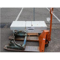 PALLET JACK, HANDLER, DRUM, TOOLBOX, TRUCK MOUNTED
