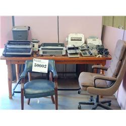 SHREDDER, CALCULATORS, CONFERENCE CHAIRS WITH ARMS, EXECUTIVE HIGHBACK CHAIR, DICTATION STAND, ELECT