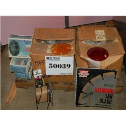 MISC TRAFFIC SIGNAL LENS/ TIRE CHAINS / SAW BLADES
