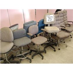 EXECUTIVE CHAIRS, EXECUTIVE SWIVEL W/ARMS CHAIRS, SECRETARIAL/STENO CHAIRS, DRAFTING CHAIR, HIGHBACK