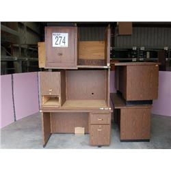 WORK TABLE, SINGLE PEDESTAL DESK, FILE 4 DR. LEGAL CABINET, OFFICE-DESK