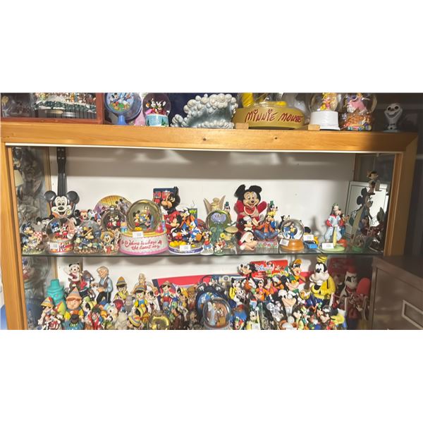 *BOXED UP* COLLECTION OF SNOW GLOBES, VINTAGE MICKEY DOLL, MICKEY GUITAR, MINNIE MIRROR, MULTIPLE