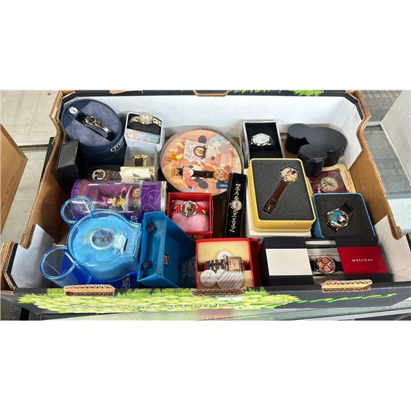 BOX OF ASSORTED DISNEY WATCHES