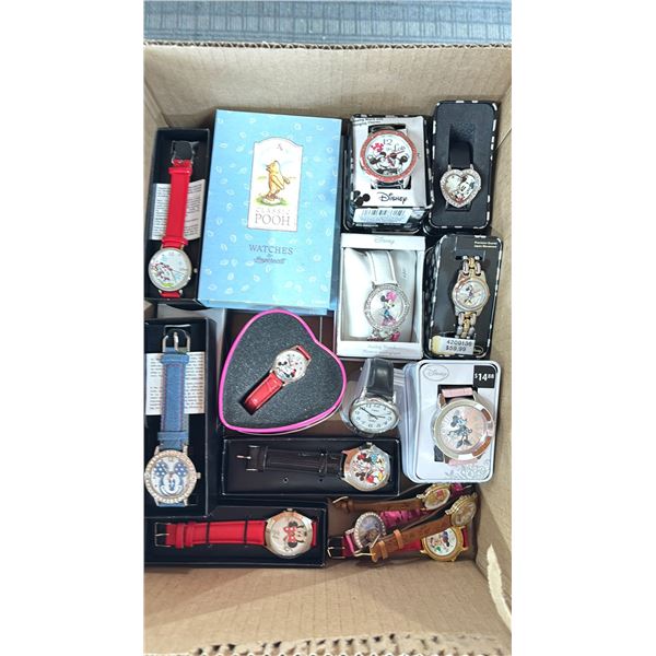 BOX OF ASSORTED DISNEY WATCHES
