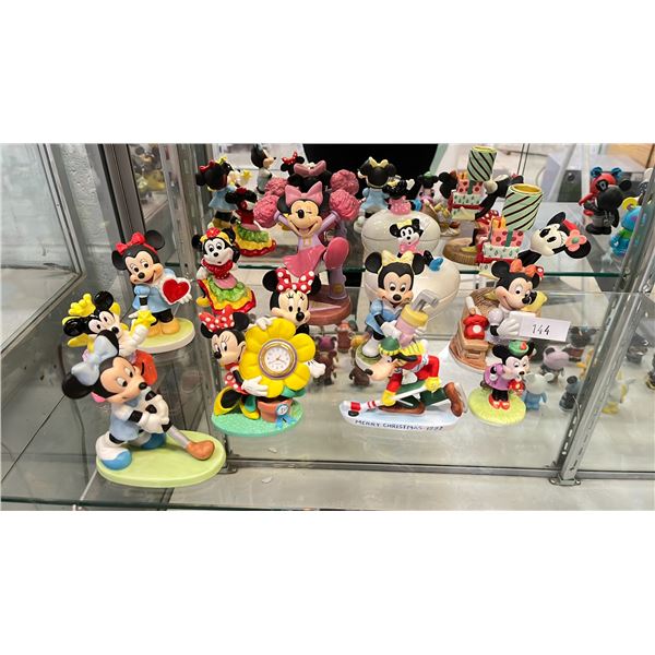ASSORTED GLASS MINNIE  & GOOFY FIGURES