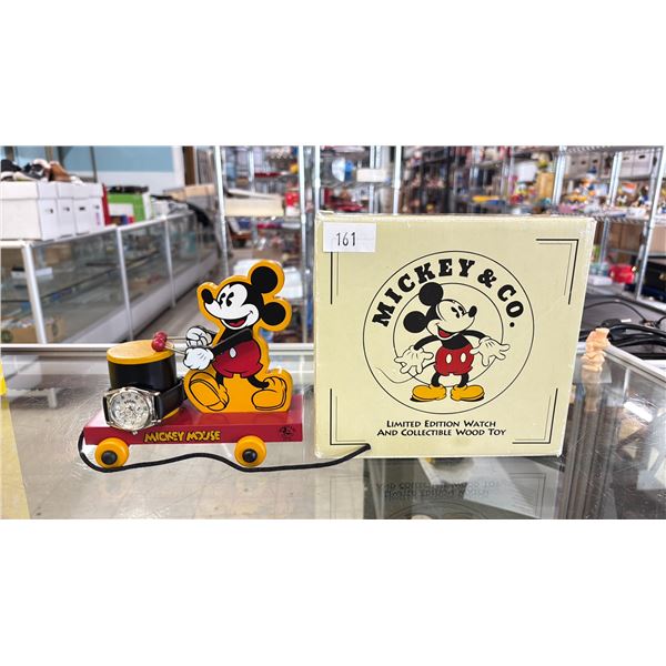 MICKEY & CO LIMITED EDITION FOSSIL WATCH & COLLECTIBLE WOOD TOY