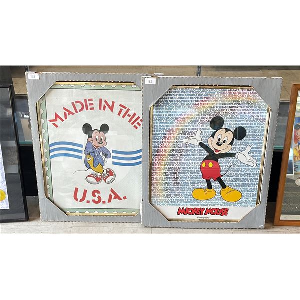 (2) FRAMED MICKEY MOUSE PRINTS